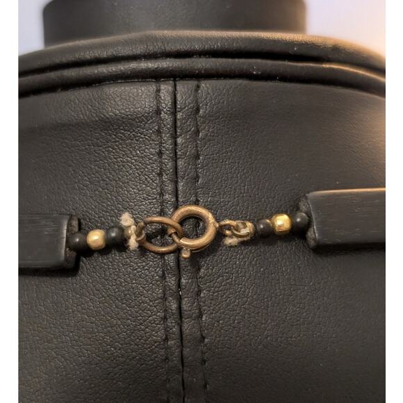 Vintage Abalone Shell Pendant Wooden Bead Shell Spacer Bead Necklace - Picture 8 of 9